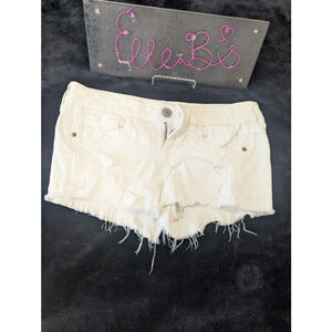 UC Express White Denim Shorts 0 ** FLAWED ITEM